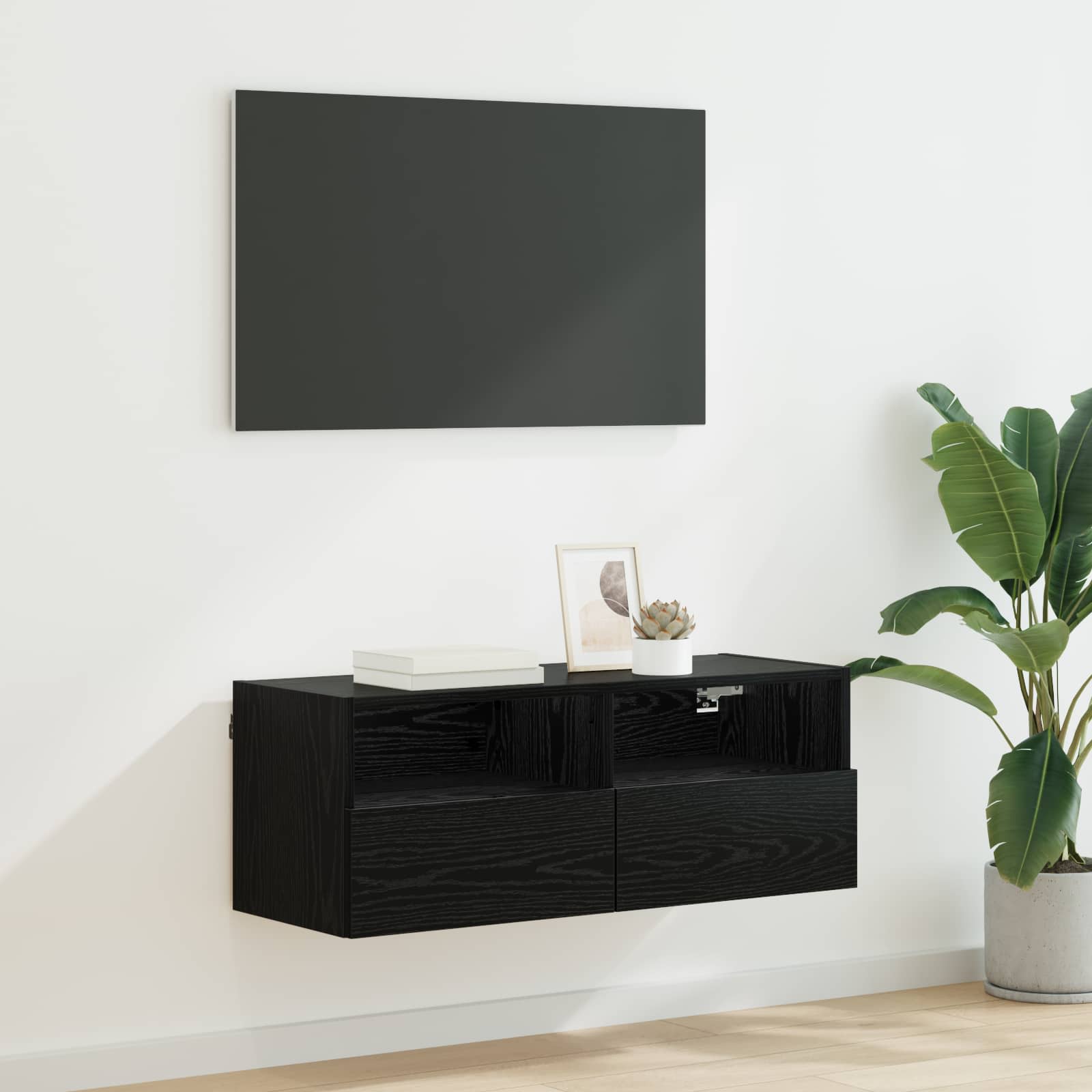 TV zidni ormar Crni hrast 80 x 30 x 30 cm Konstruirano drvo