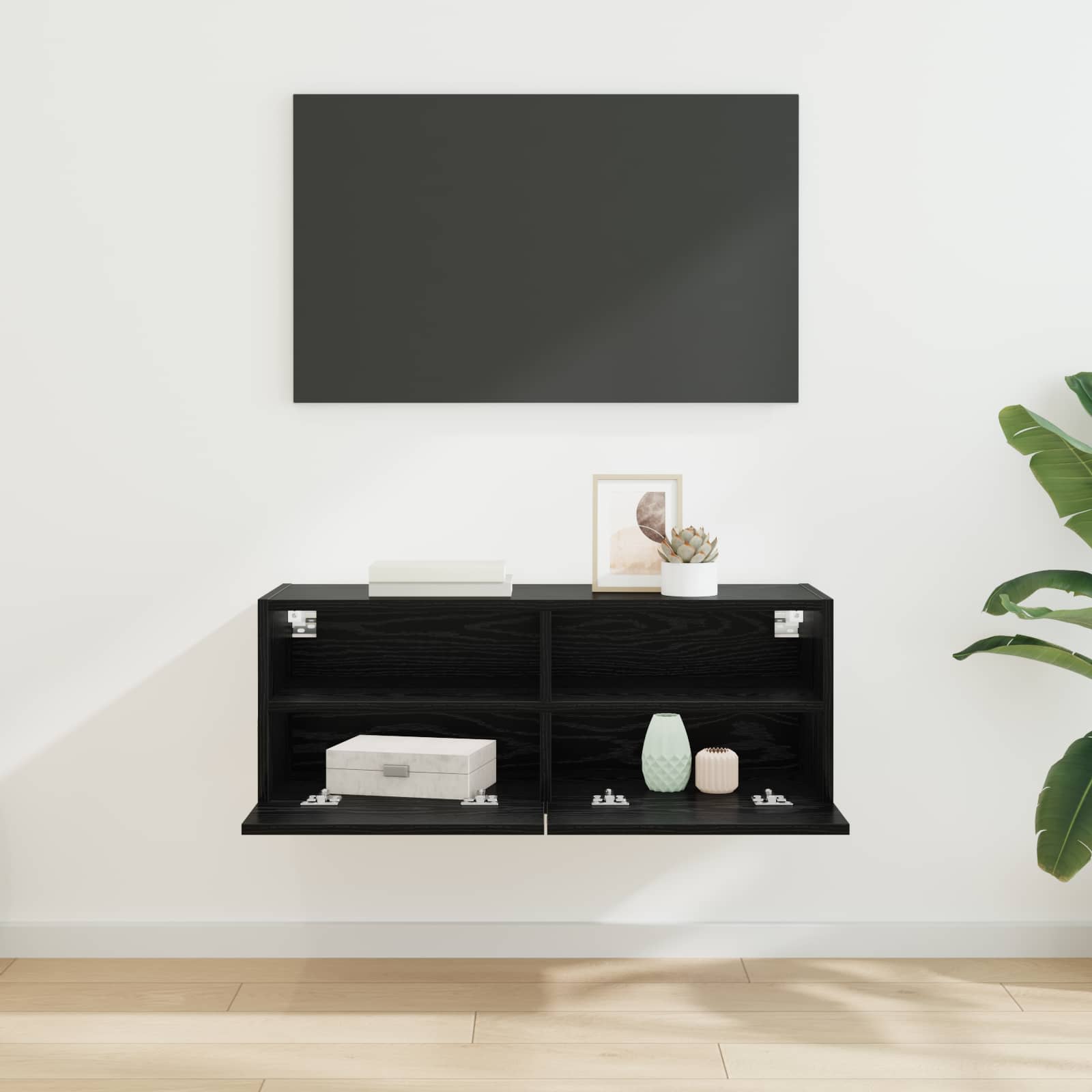 TV zidni ormar Crni hrast 80 x 30 x 30 cm Konstruirano drvo