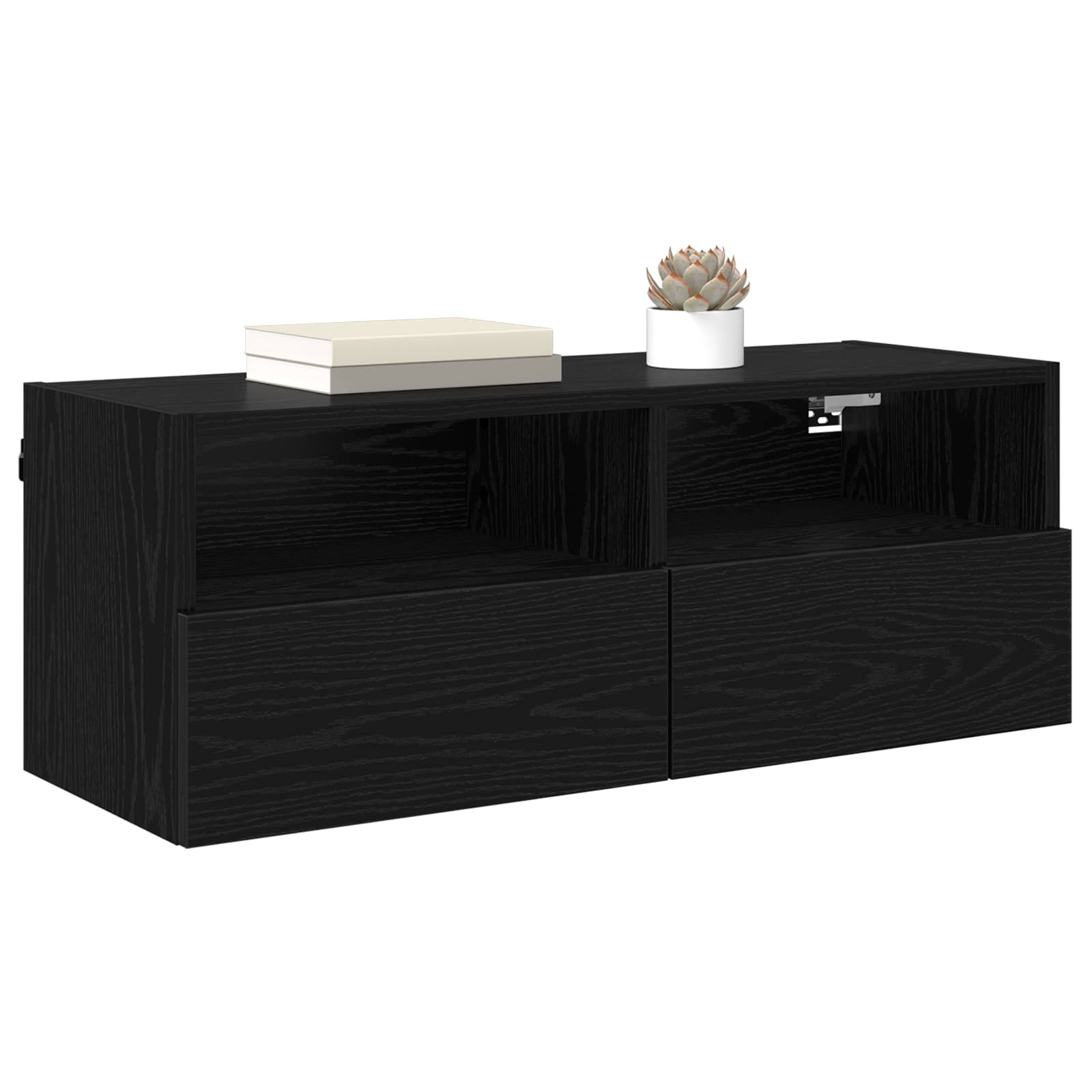 TV zidni ormari Zidne 2 pcs Crni hrast 80 x 30 x 30 cm