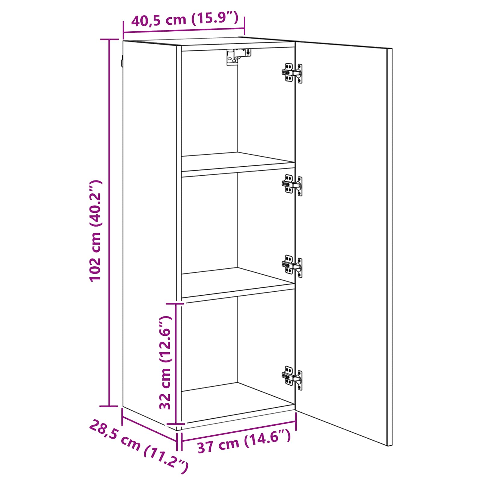 TV zidni ormar Staro drvo 40,5 x 30 x 102 cm Konstruirano drvo