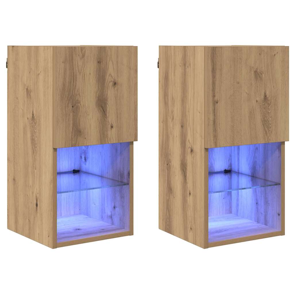 Zidni TV ormari Zidne 2 pcs Umjetnički hrast 30,5 x 30 x 60 cm