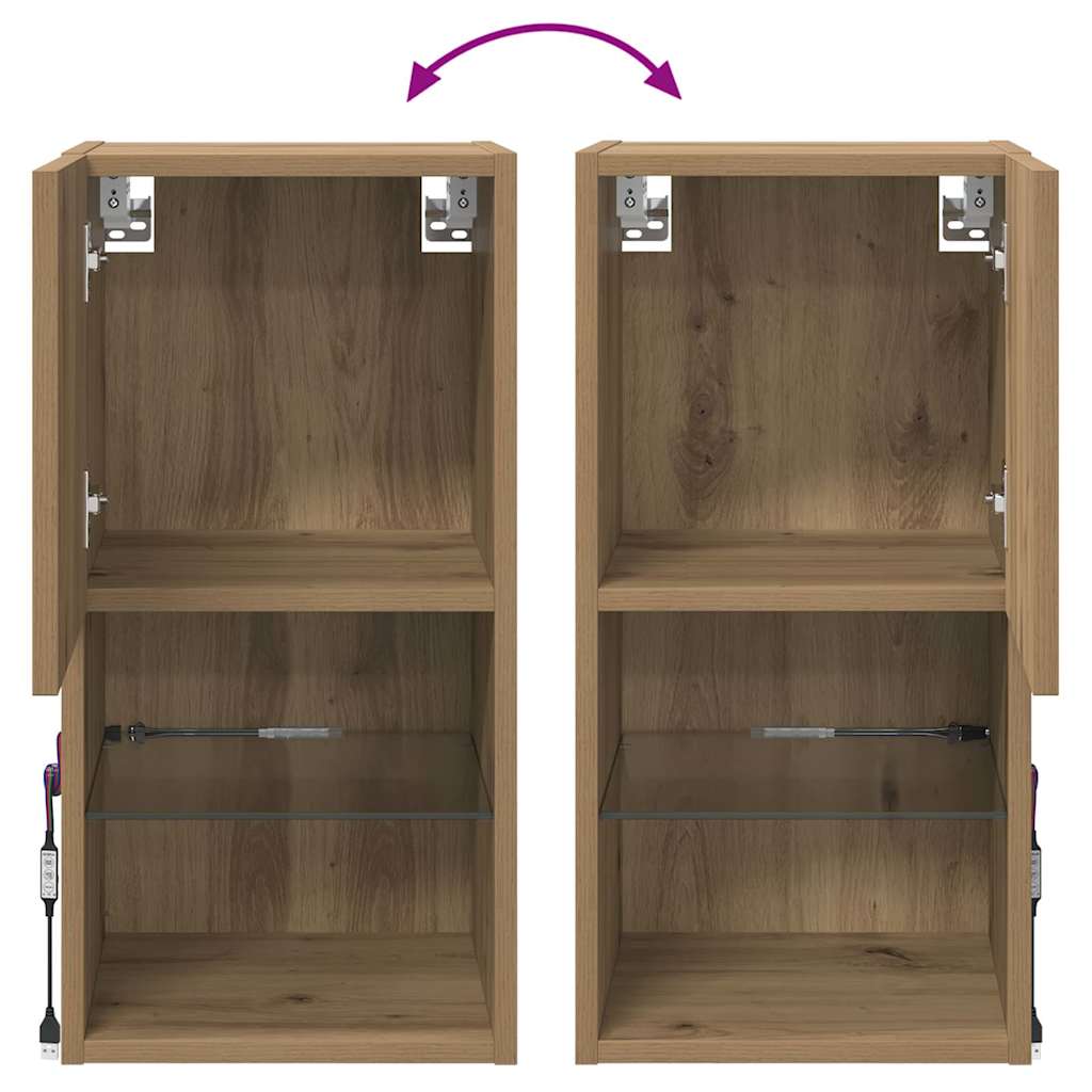 Zidni TV ormari Zidne 2 pcs Umjetnički hrast 30,5 x 30 x 60 cm