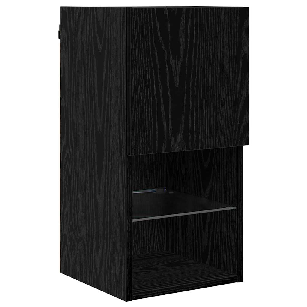 Zidni TV ormari Zidne 2 pcs Crni hrast 30,5 x 30 x 60 cm