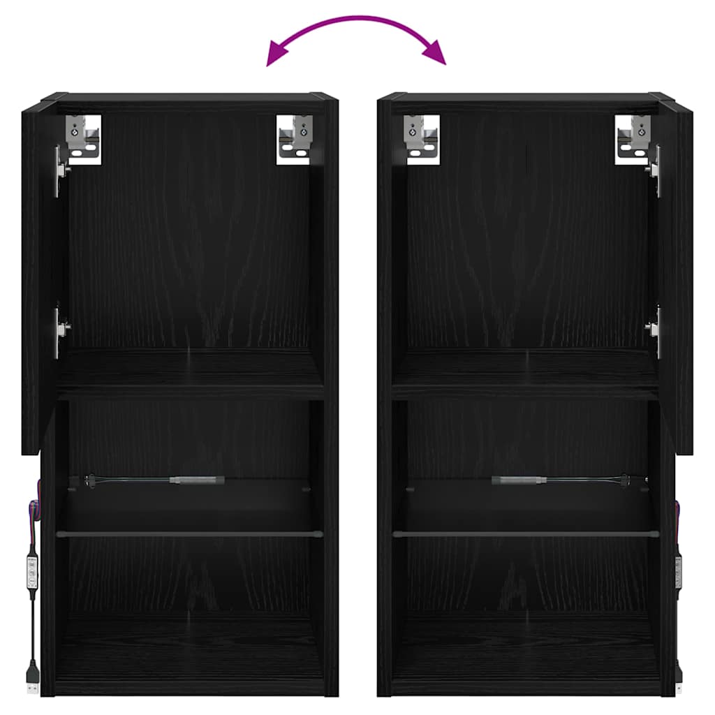 Zidni TV ormari Zidne 2 pcs Crni hrast 30,5 x 30 x 60 cm