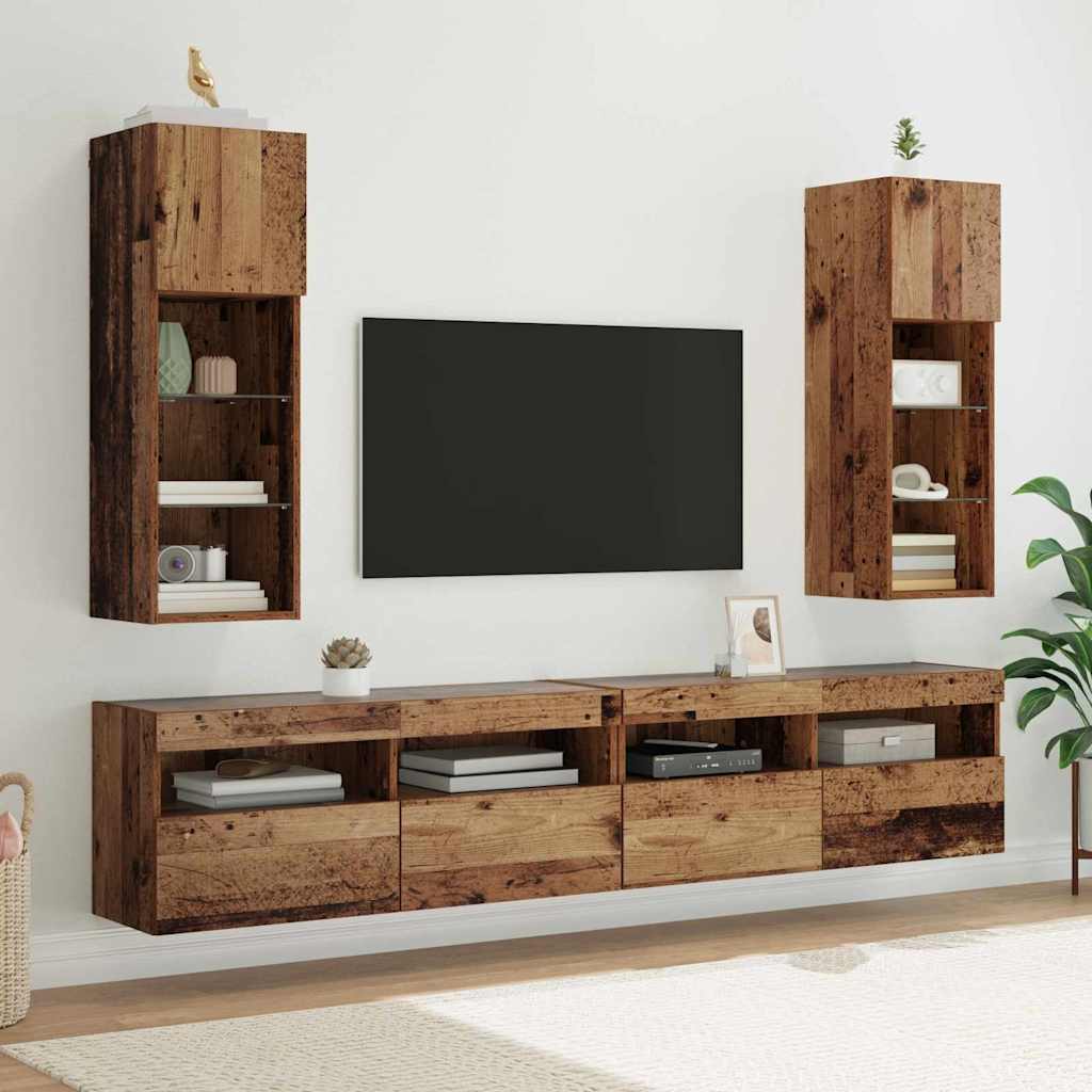 Zidni TV ormari Zidne 2 pcs Staro drvo 30,5 x 30 x 90 cm
