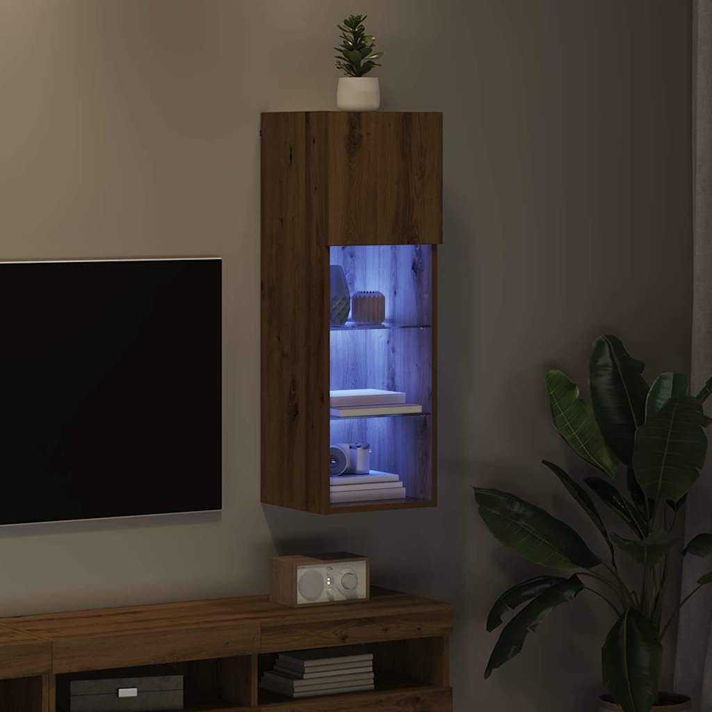 TV ormar za montažu na zid Umjetnički hrast 30,5 x 30 x 90 cm