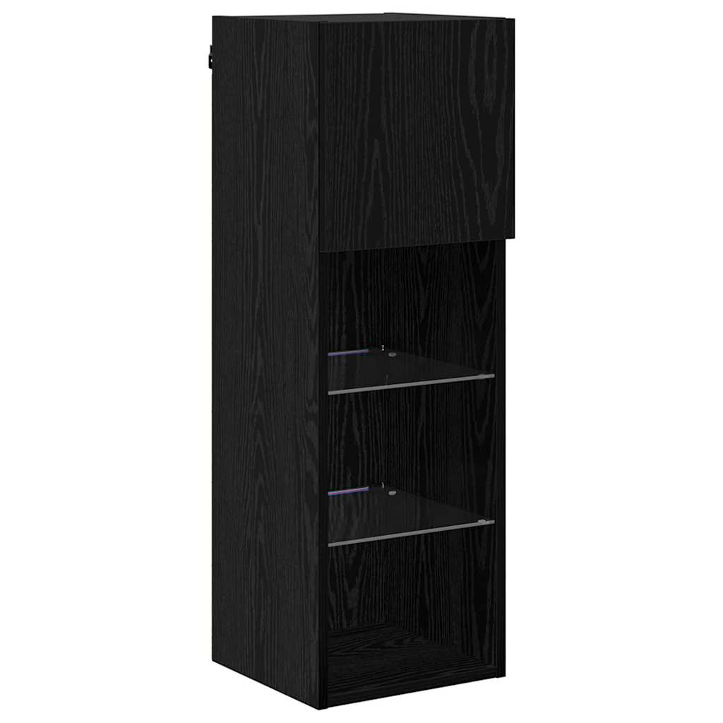 Zidni TV ormari Zidne 2 pcs Crni hrast 30,5 x 30 x 90 cm