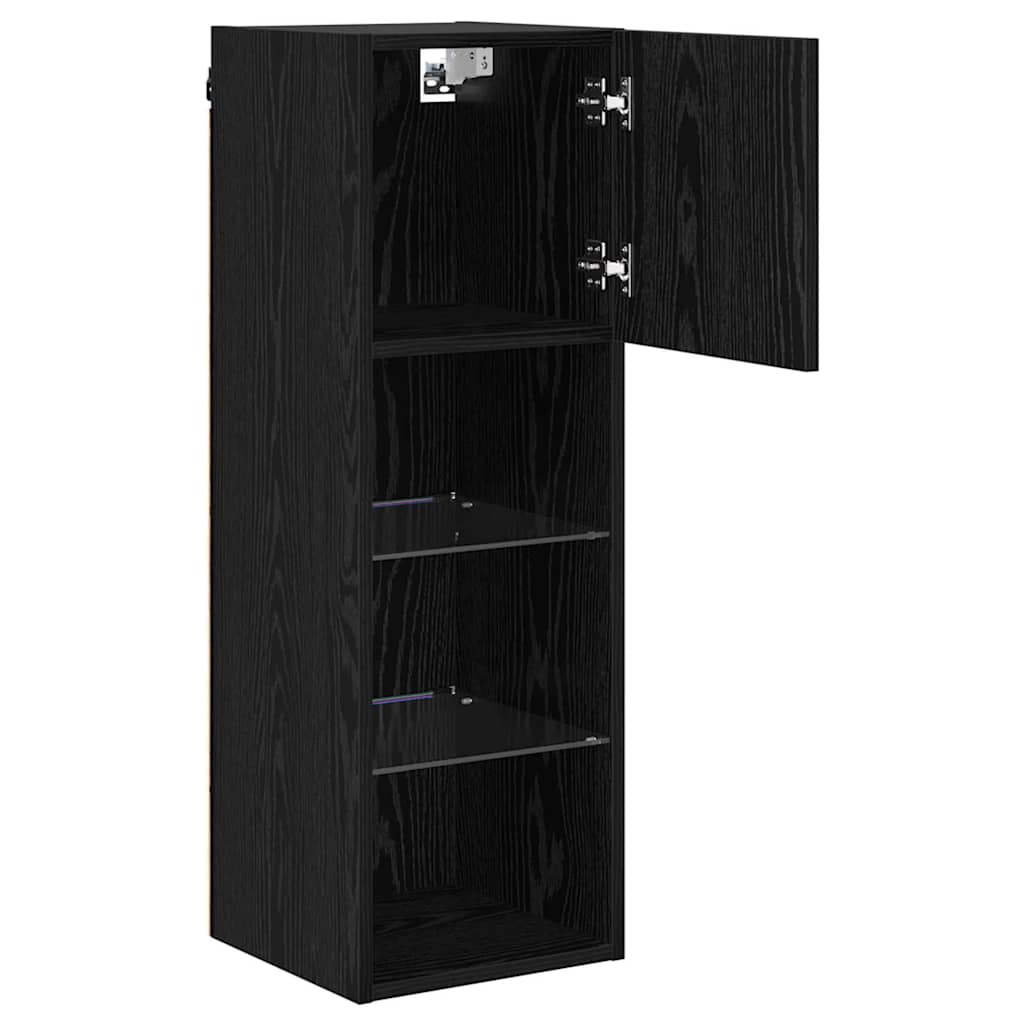 Zidni TV ormari Zidne 2 pcs Crni hrast 30,5 x 30 x 90 cm