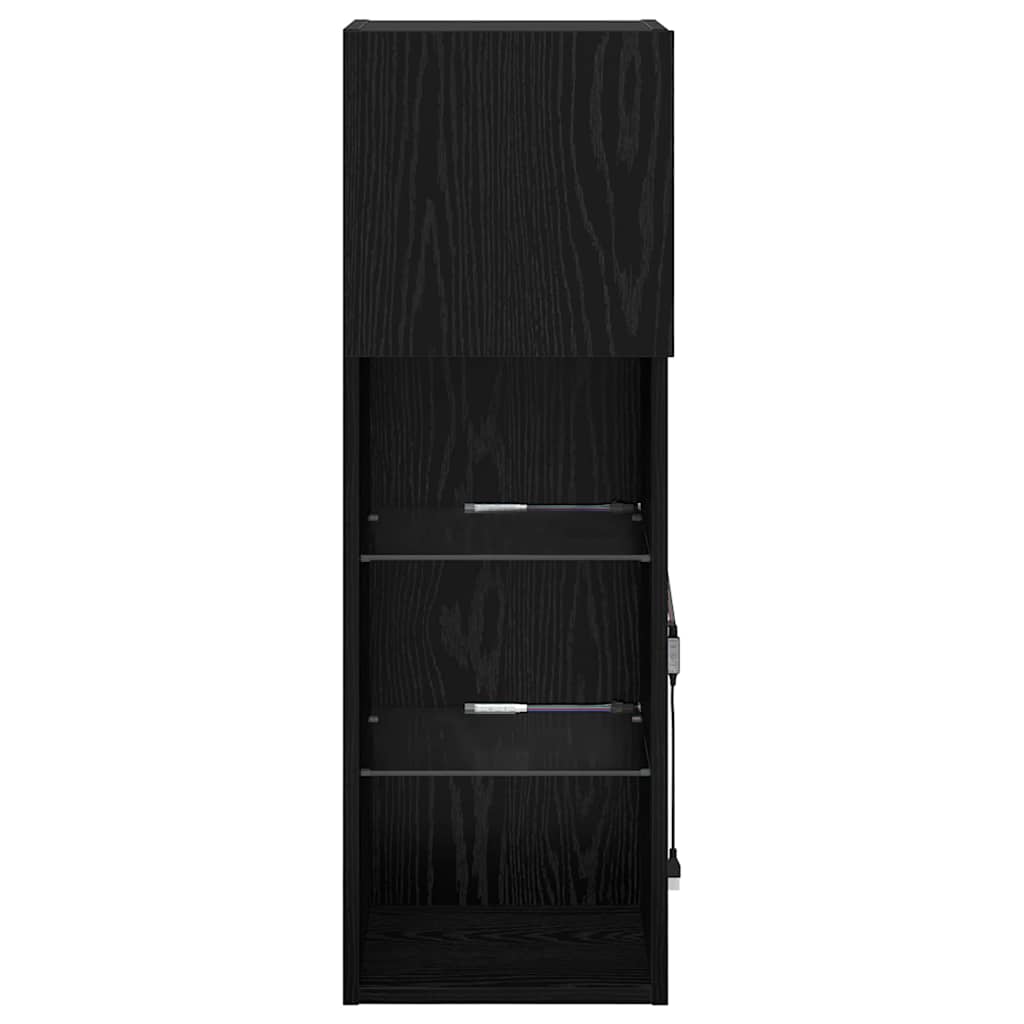 Zidni TV ormari Zidne 2 pcs Crni hrast 30,5 x 30 x 90 cm