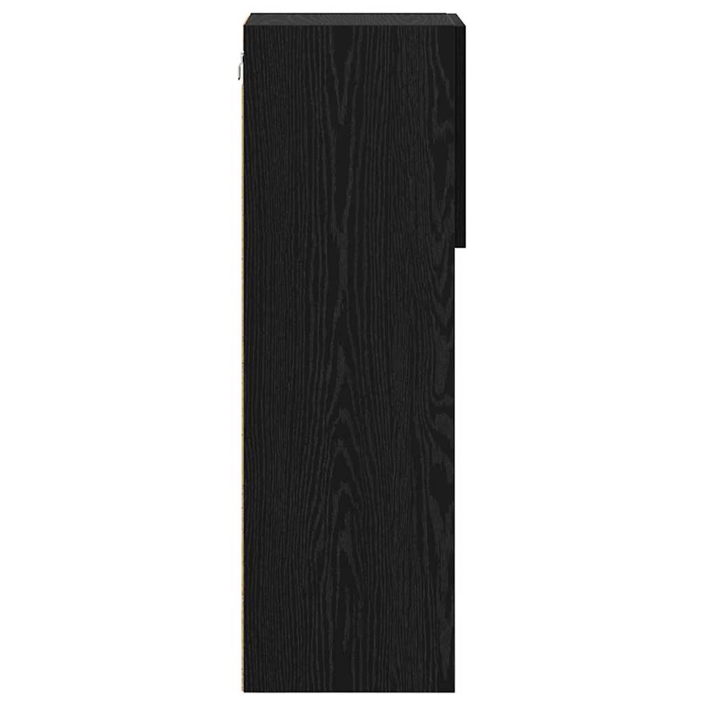 Zidni TV ormari Zidne 2 pcs Crni hrast 30,5 x 30 x 90 cm