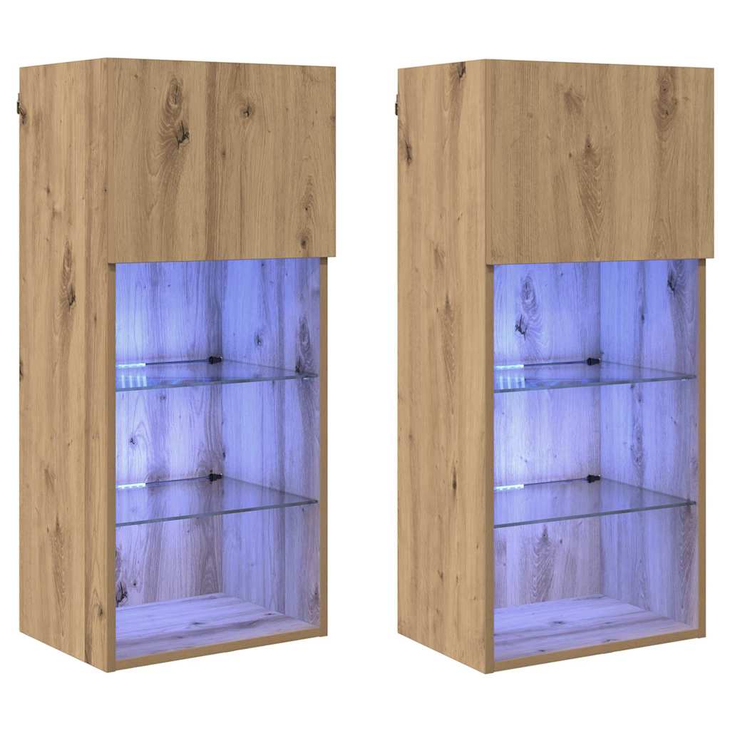Zidni TV ormari Zidne 2 pcs Umjetnički hrast 40,5 x 30 x 90 cm
