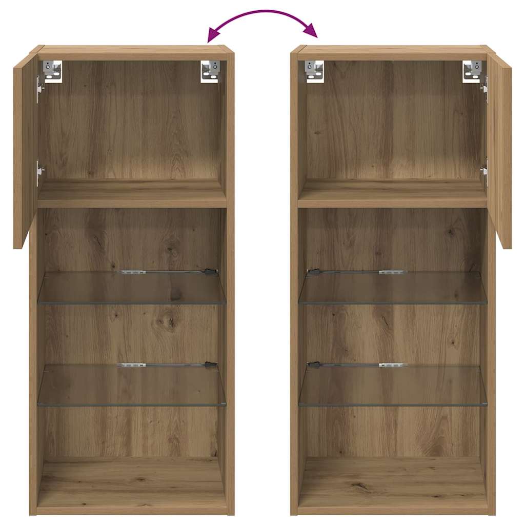 Zidni TV ormari Zidne 2 pcs Umjetnički hrast 40,5 x 30 x 90 cm