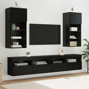 Zidni TV ormari Zidne 2 pcs Crni hrast 40,5 x 30 x 90 cm
