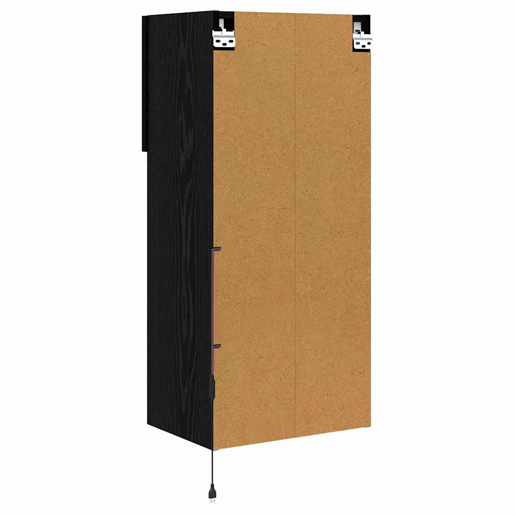 Zidni TV ormari Zidne 2 pcs Crni hrast 40,5 x 30 x 90 cm