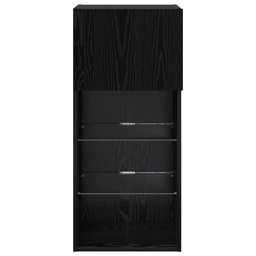 Zidni TV ormari Zidne 2 pcs Crni hrast 40,5 x 30 x 90 cm