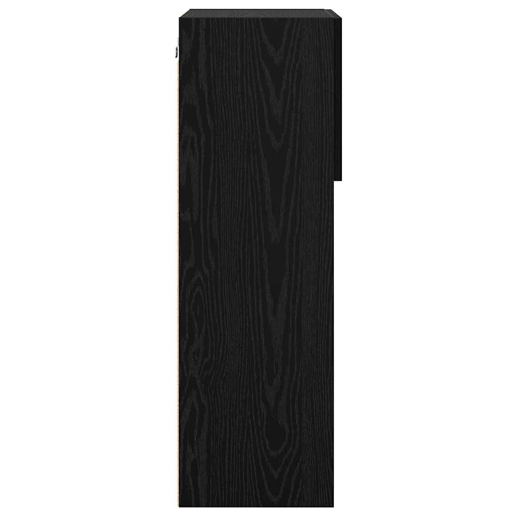 Zidni TV ormari Zidne 2 pcs Crni hrast 40,5 x 30 x 90 cm