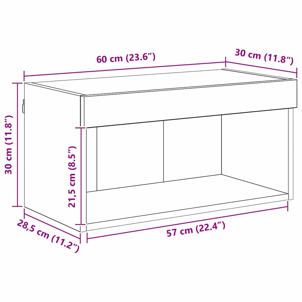 Set TV komoda Staro drvo 60 x 30 x 30 cm Konstruirano drvo