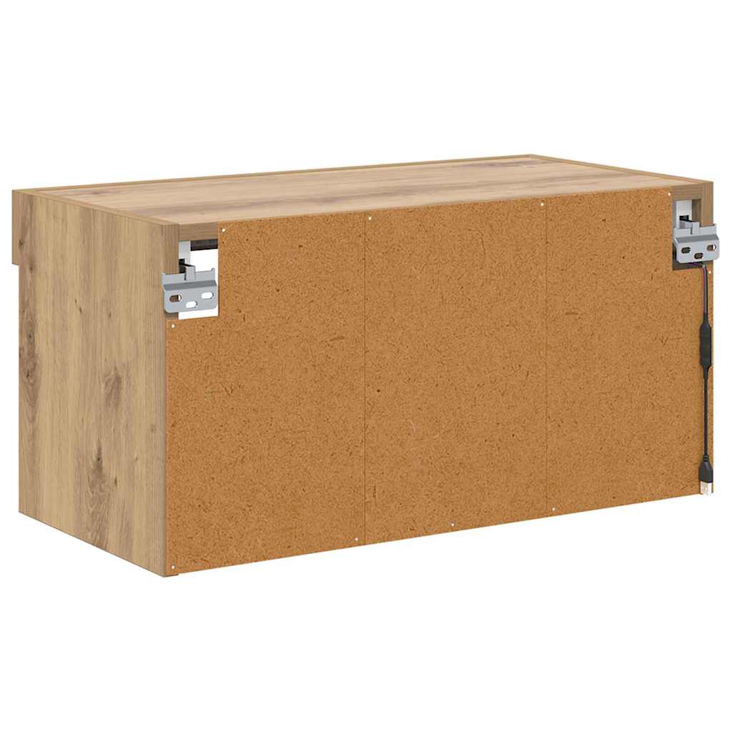 Set TV komoda s LED svjetlima Umjetnički hrast 60 x 30 x 30 cm
