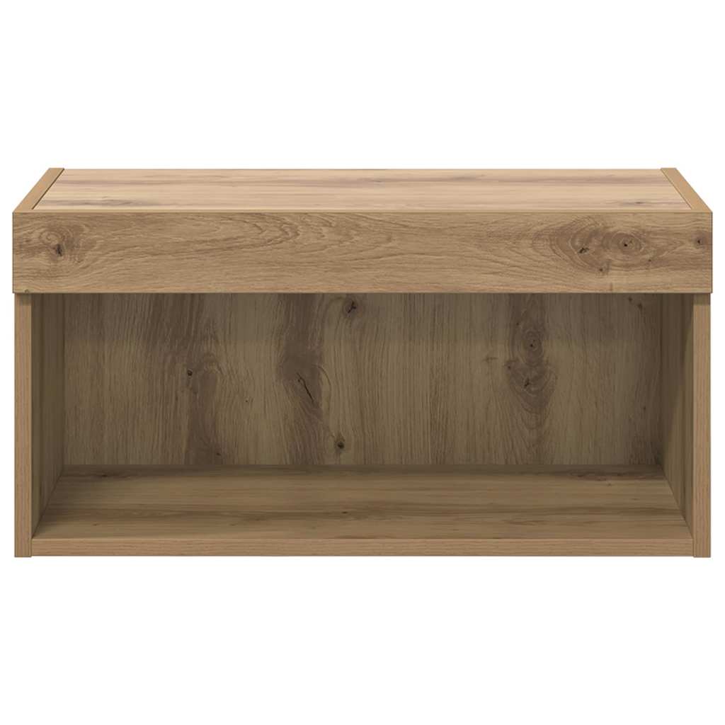 Set TV komoda s LED svjetlima Umjetnički hrast 60 x 30 x 30 cm