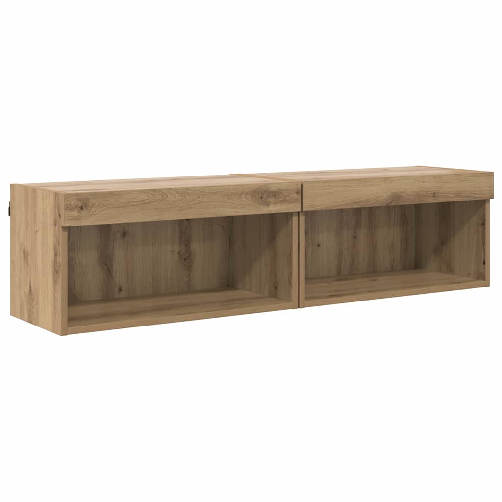 Set TV komoda Zidne 2 pcs Umjetnički hrast 60 x 30 x 30 cm