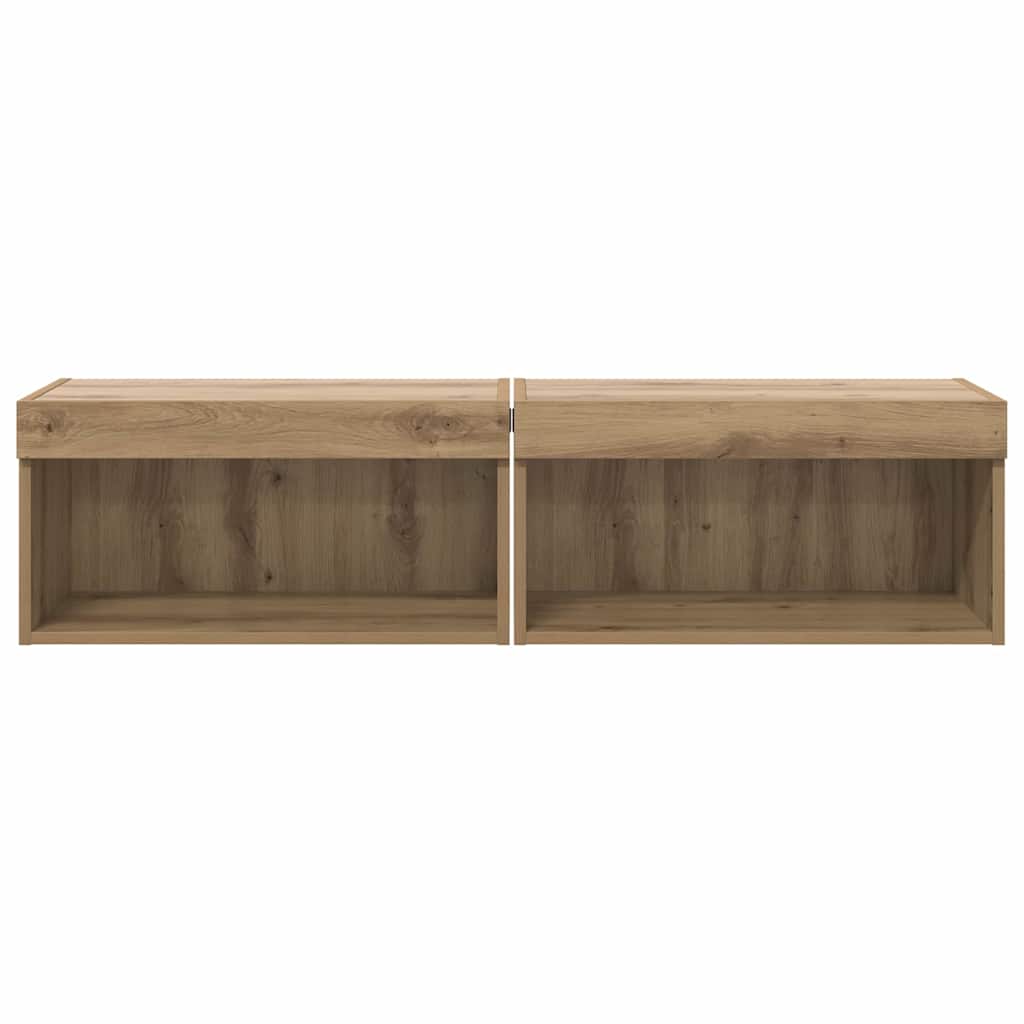 Set TV komoda Zidne 2 pcs Umjetnički hrast 60 x 30 x 30 cm