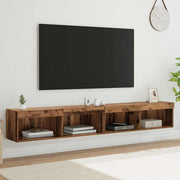 Set TV komoda s LED svjetlima 2 pcs Staro drvo 100 x 30 x 30 cm