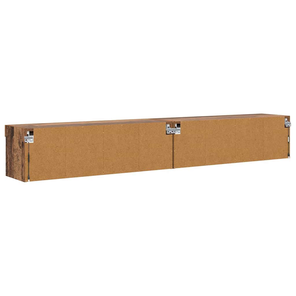 Set TV komoda s LED svjetlima 2 pcs Staro drvo 100 x 30 x 30 cm