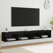 Set TV komoda s LED svjetlima 2 pcs Crni hrast 100 x 30 x 30 cm