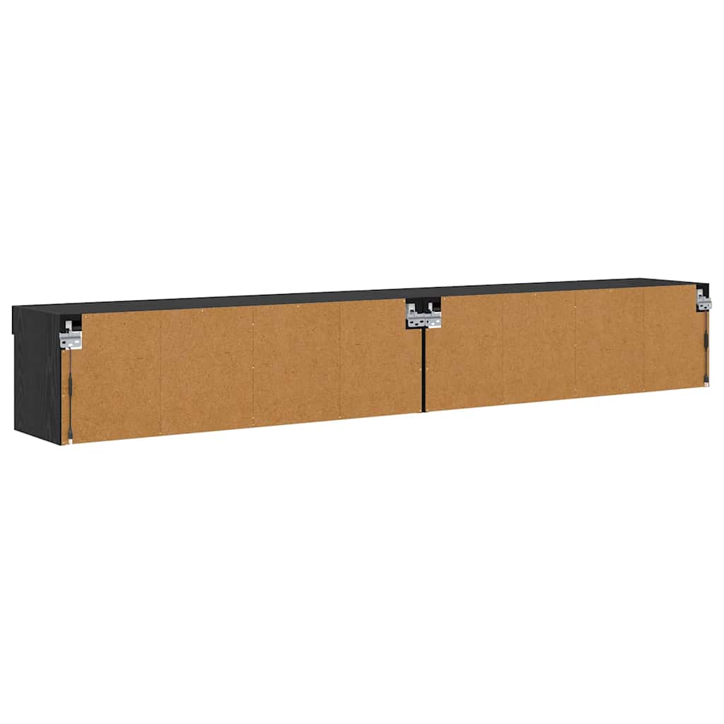 Set TV komoda s LED svjetlima 2 pcs Crni hrast 100 x 30 x 30 cm