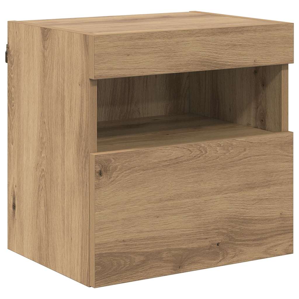 TV zidni ormar s LED svjetlima Umjetnički hrast 40 x 30 x 40 cm