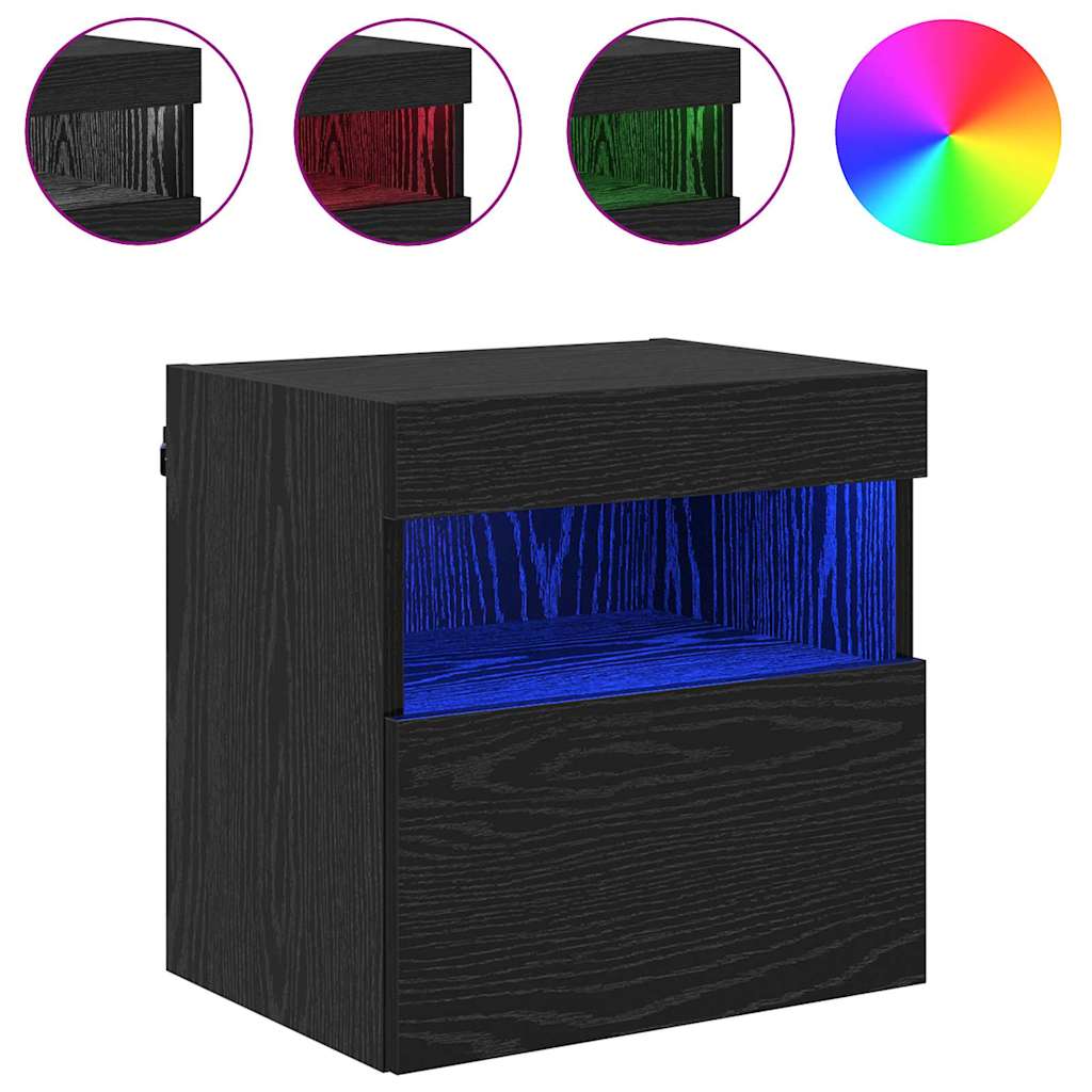 TV zidni ormari Zidne 2 pcs Crni hrast 40 x 30 x 40 cm