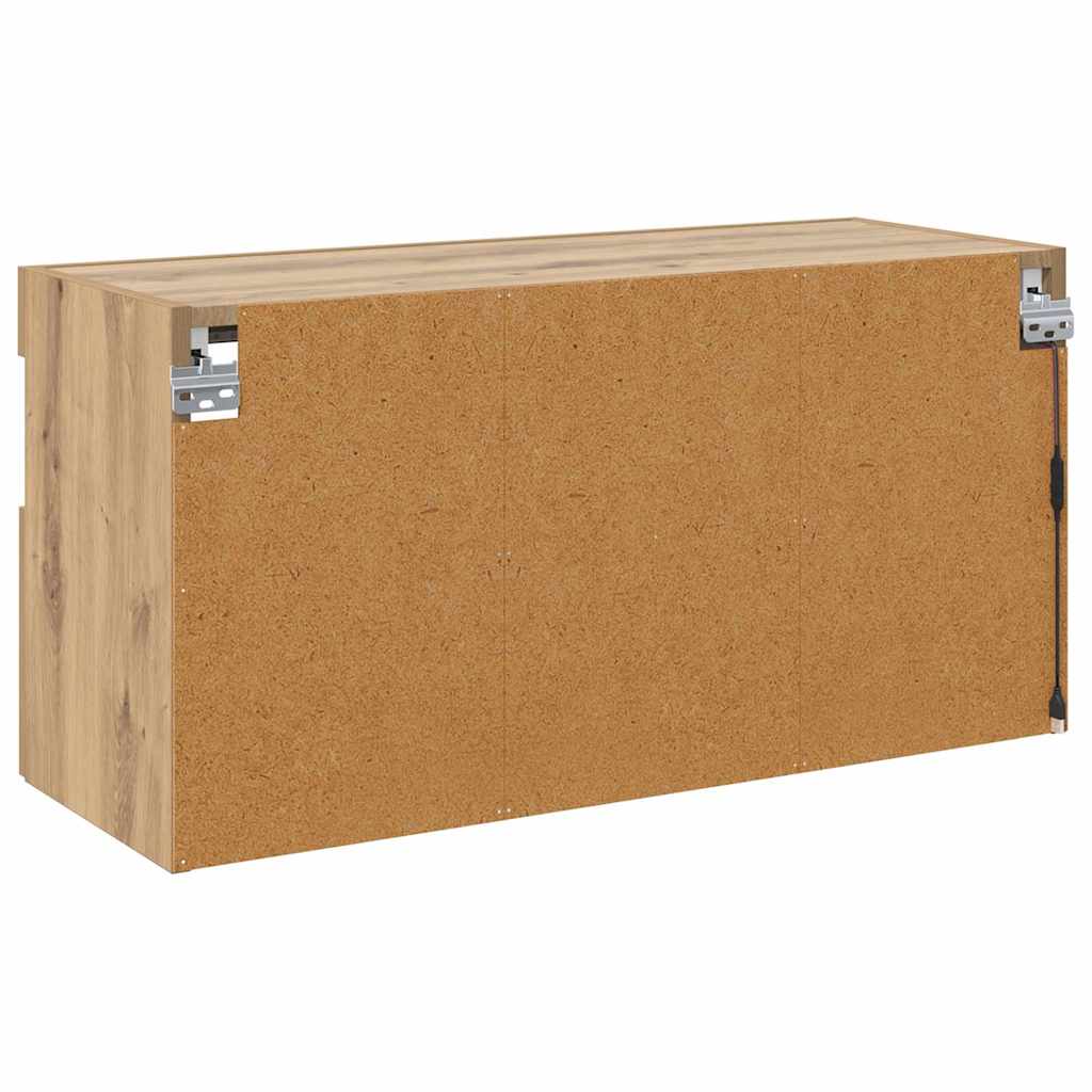 TV zidni ormar s LED svjetlima Umjetnički hrast 80 x 30 x 40 cm