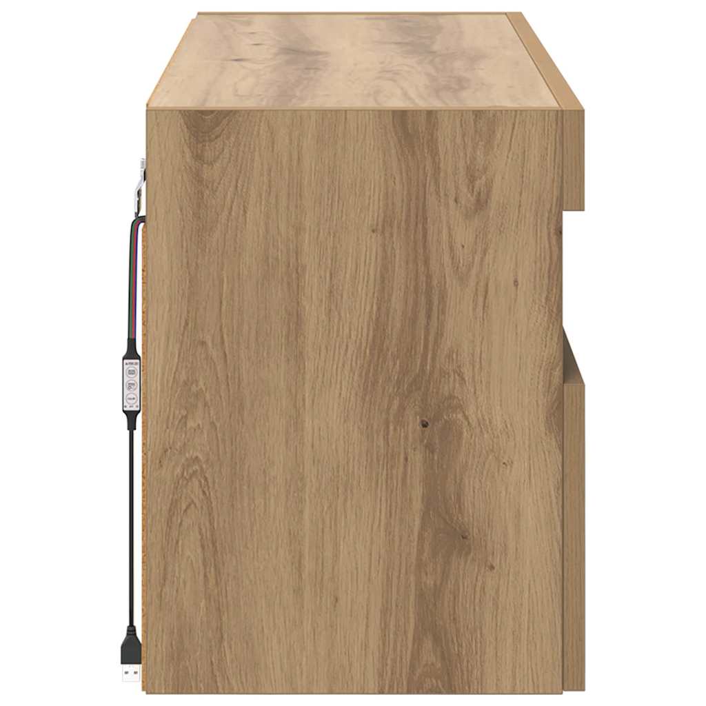 TV zidni ormar s LED svjetlima Umjetnički hrast 80 x 30 x 40 cm