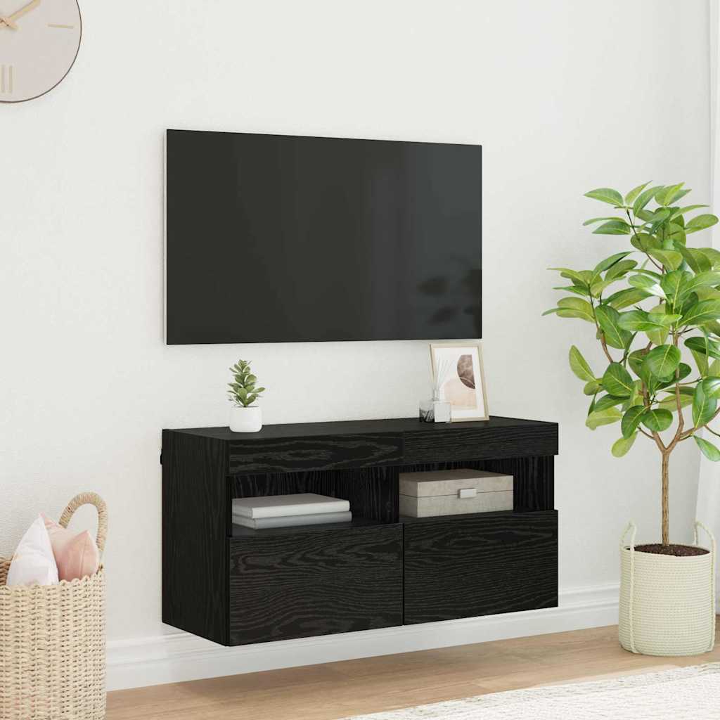 TV zidni ormar Crni hrast 80 x 30 x 40 cm Konstruirano drvo
