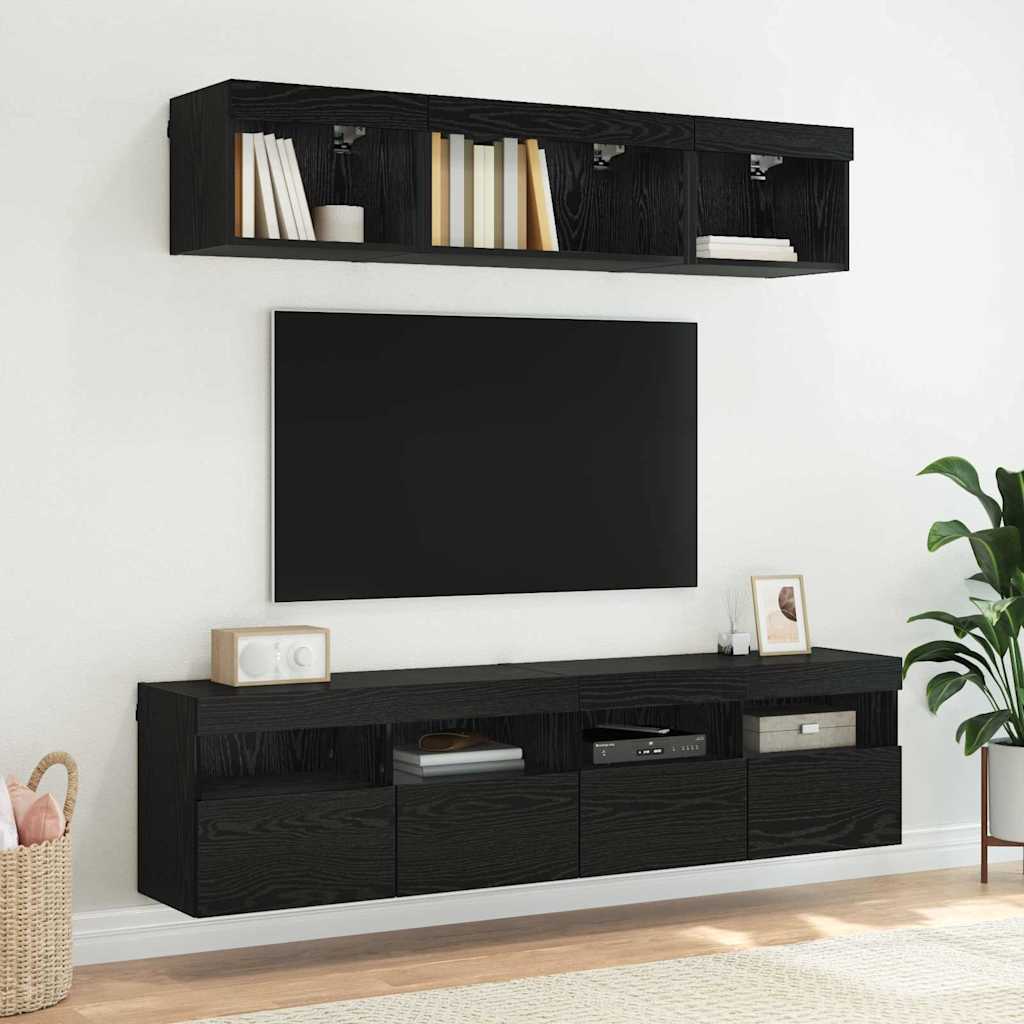 TV zidni ormar Crni hrast 80 x 30 x 40 cm Konstruirano drvo