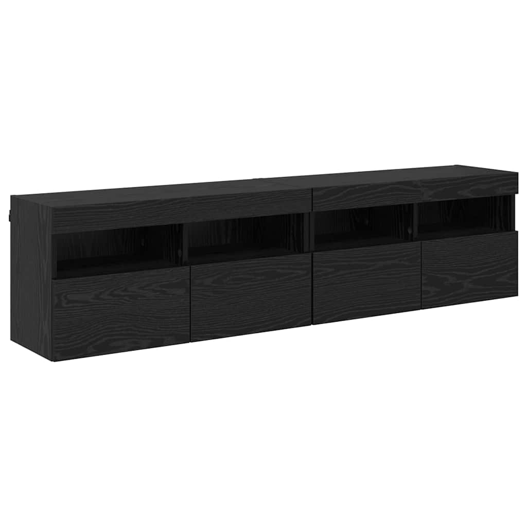 TV zidni ormari Zidne 2 pcs Crni hrast 80 x 30 x 40 cm