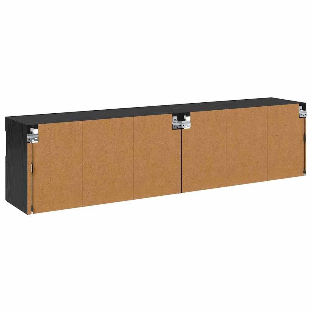 TV zidni ormari Zidne 2 pcs Crni hrast 80 x 30 x 40 cm