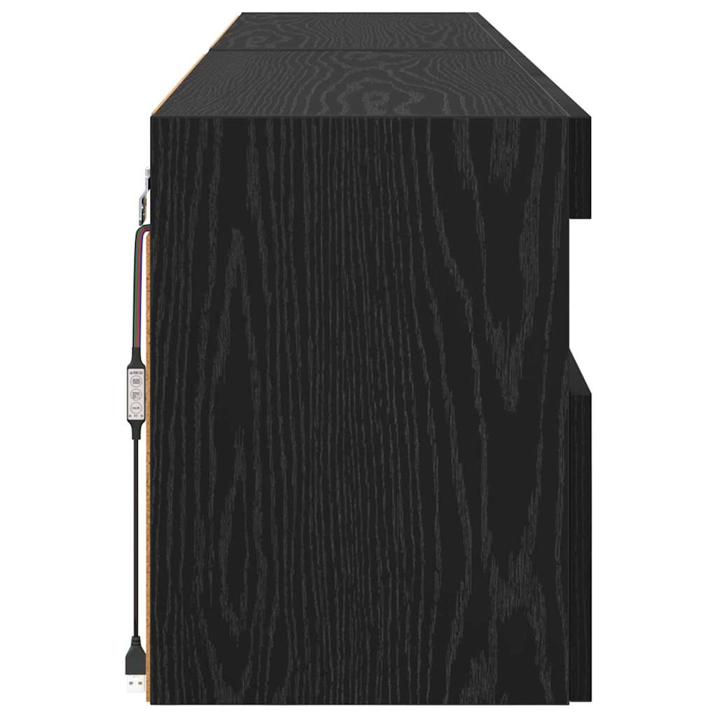 TV zidni ormari Zidne 2 pcs Crni hrast 80 x 30 x 40 cm