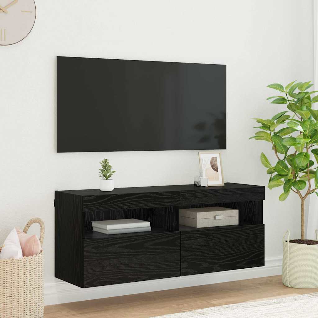 TV zidni ormar Crni hrast 100 x 30 x 40 cm Konstruirano drvo