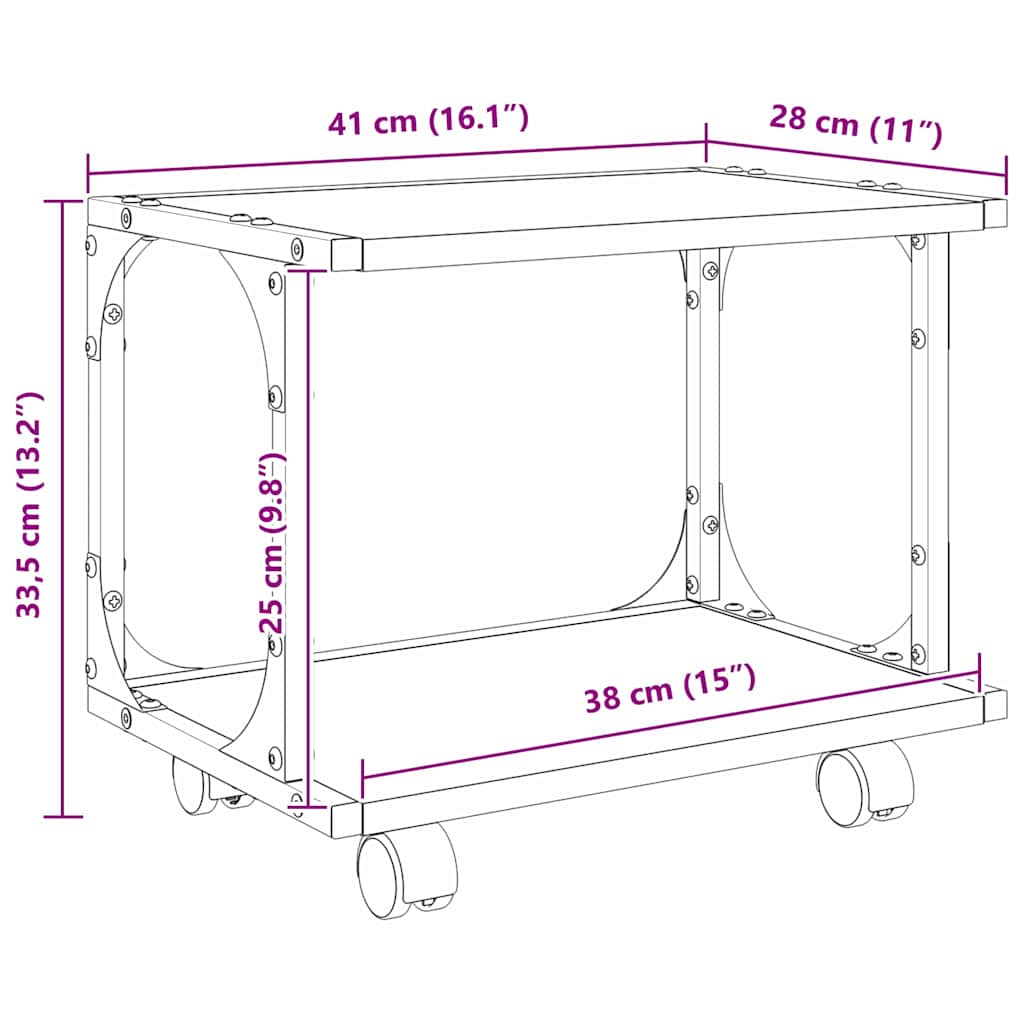 Držač za printer Umjetnički hrast 41 x 28 x 33.5 cm