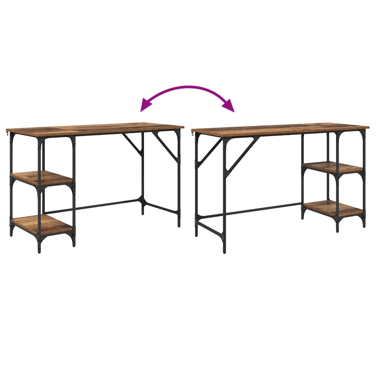 Stol Staro drvo 120 x 50 x 75 cm Konstruirano drvo