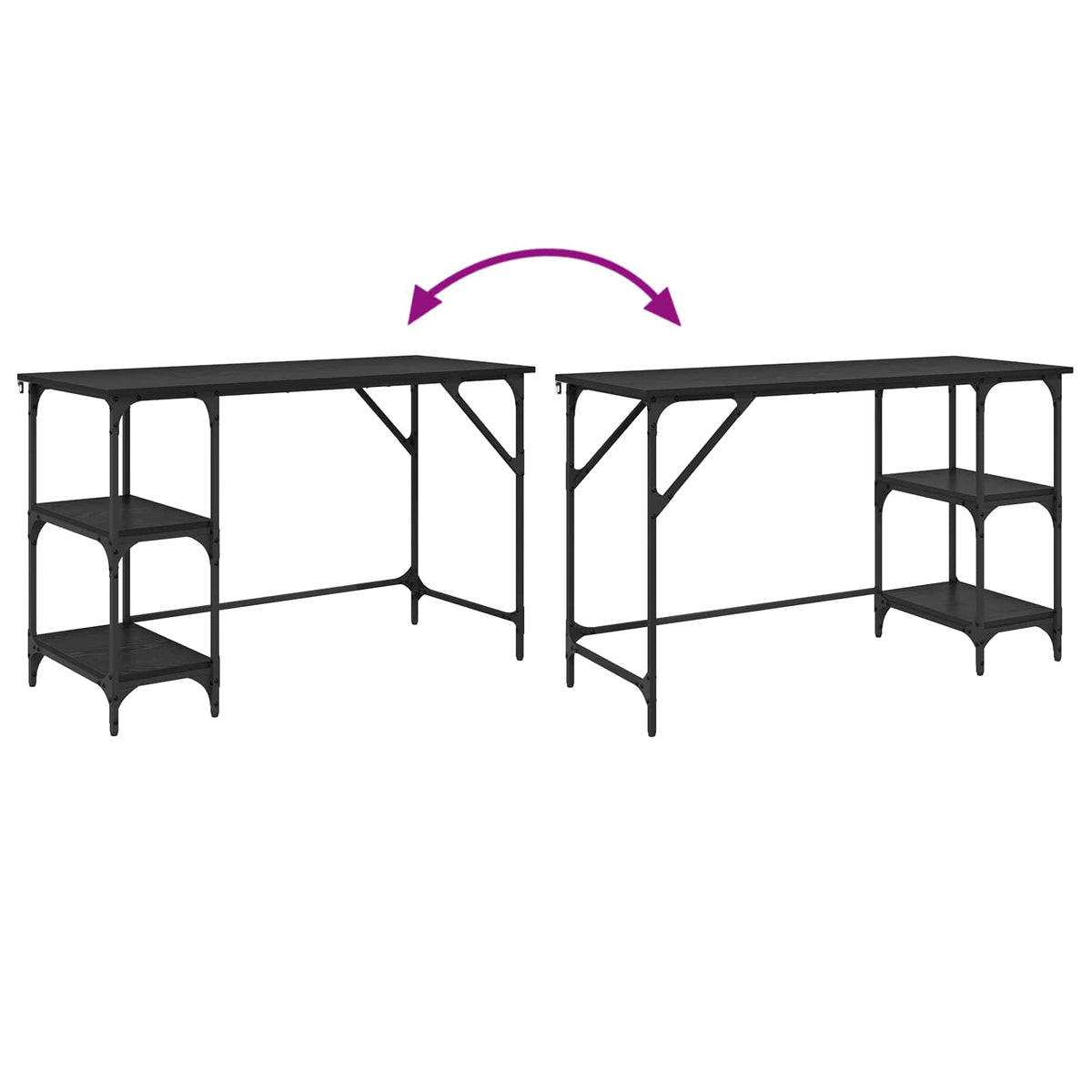Stol Crni hrast 120 x 50 x 75 cm Konstruirano drvo