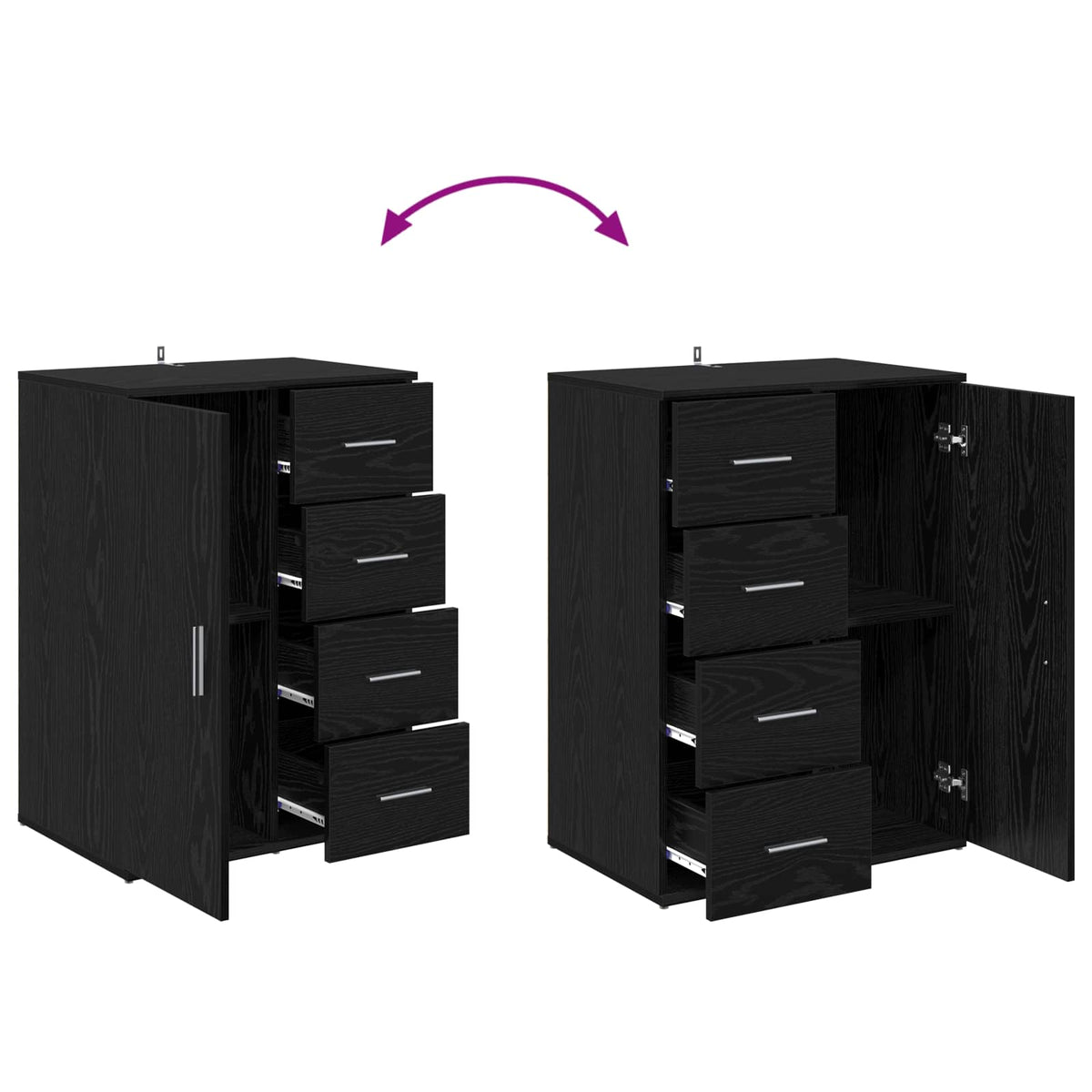 Kreveta s ladicama Crni hrast 59 x 39 x 80 cm Konstruirano drvo