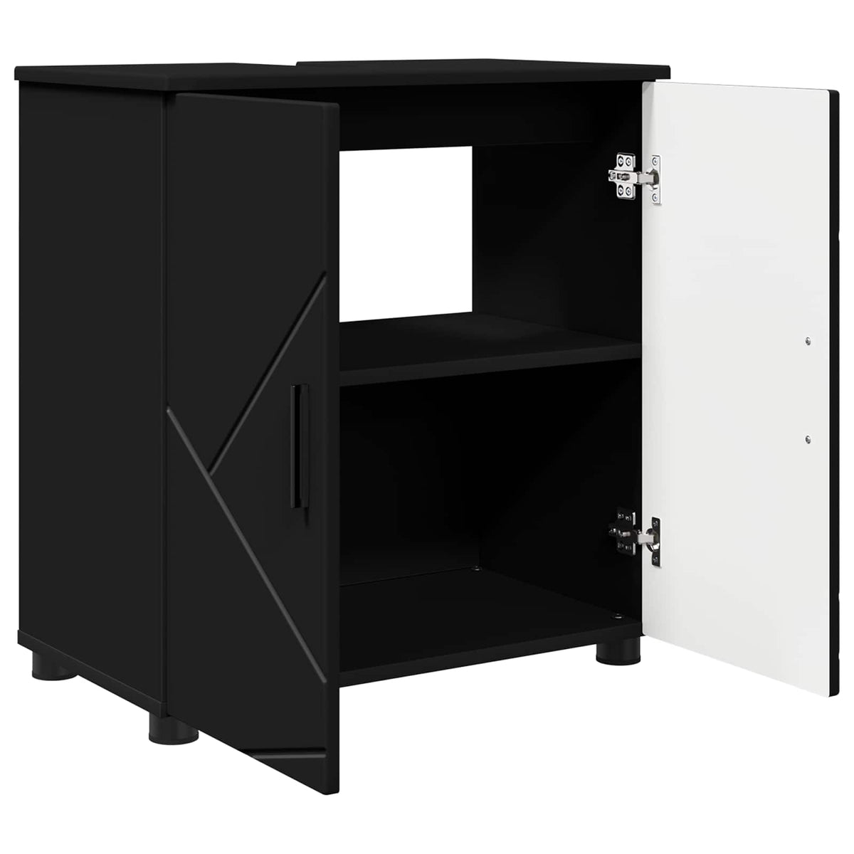 Kupaonski ormar Crna 61 x 35 x 64 cm Konstruirano drvo, Metal