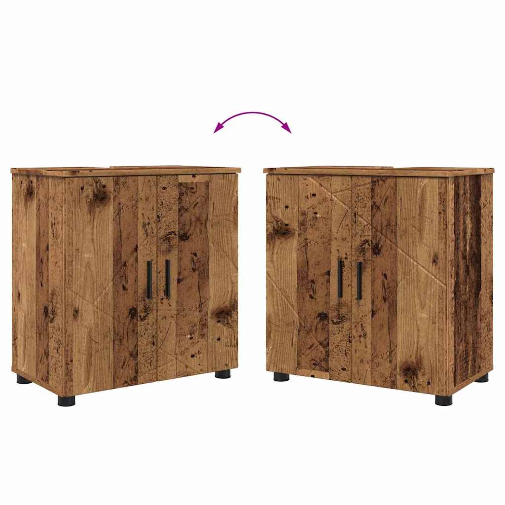 Kupaonski ormar s pohranom s vratima Staro drvo 61 x 35 x 64 cm