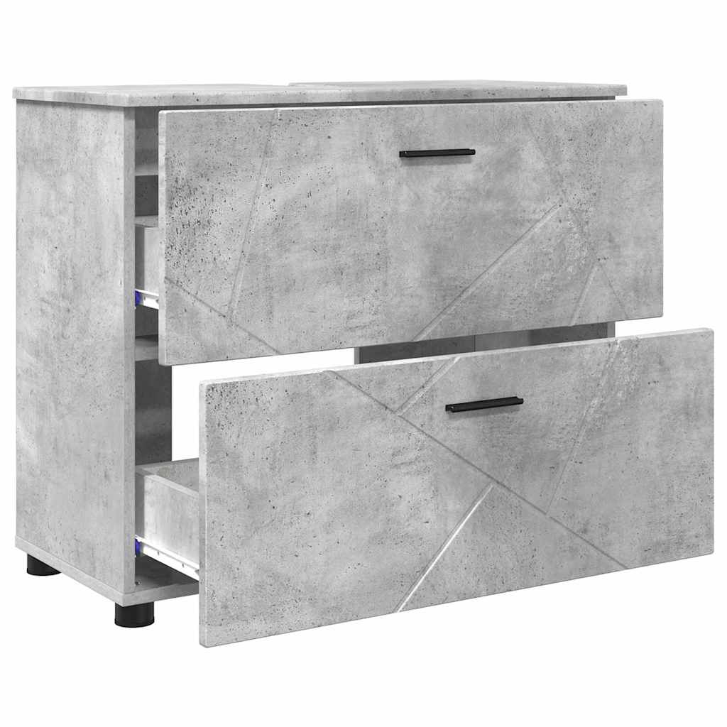 Kupaonski ormar s ladicama Betonski sivi 76,5 x 35 x 64 cm