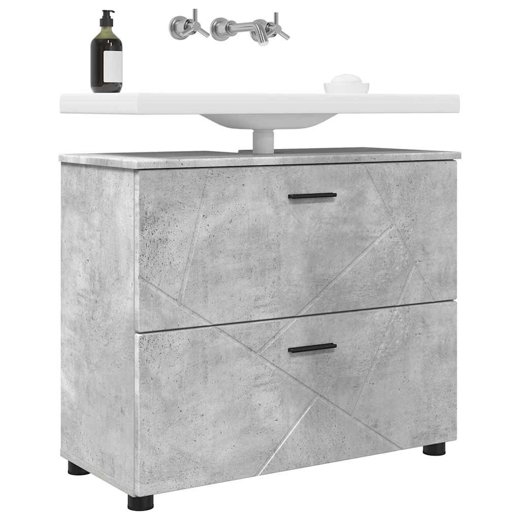 Kupaonski ormar s ladicama Betonski sivi 76,5 x 35 x 64 cm