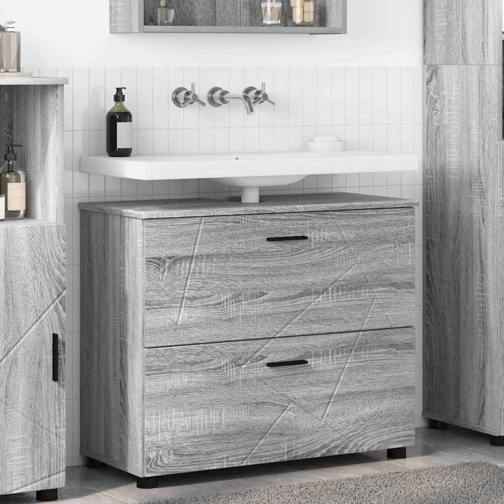 Kupaonski ormar s ladicama Siva Sonoma 76,5 x 35 x 64 cm