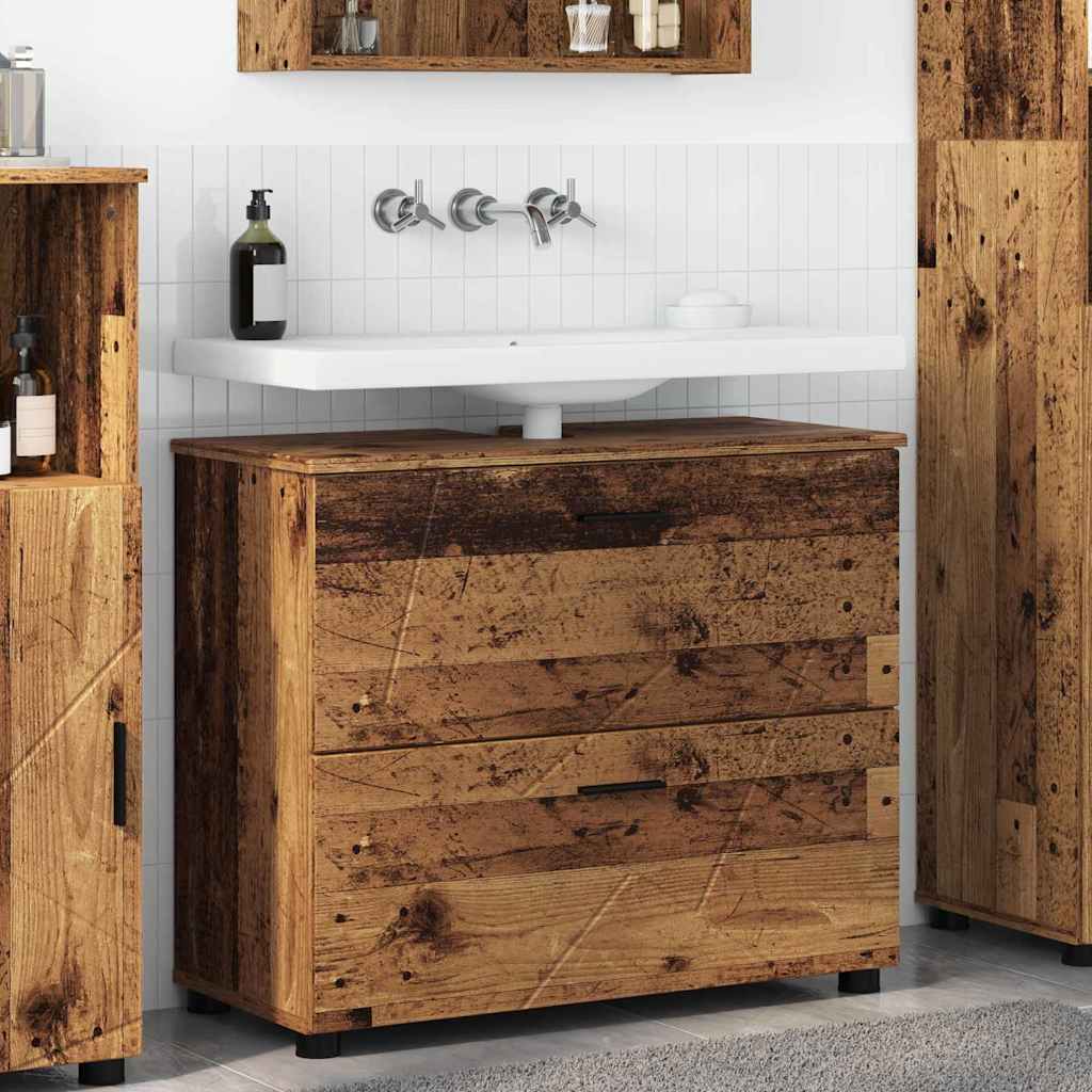 Kupaonski ormar s ladicama Staro drvo 76,5 x 35 x 64 cm
