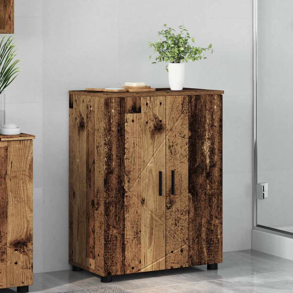 Kupaonski ormar s pohranom s vratima Staro drvo 60 x 35 x 80 cm